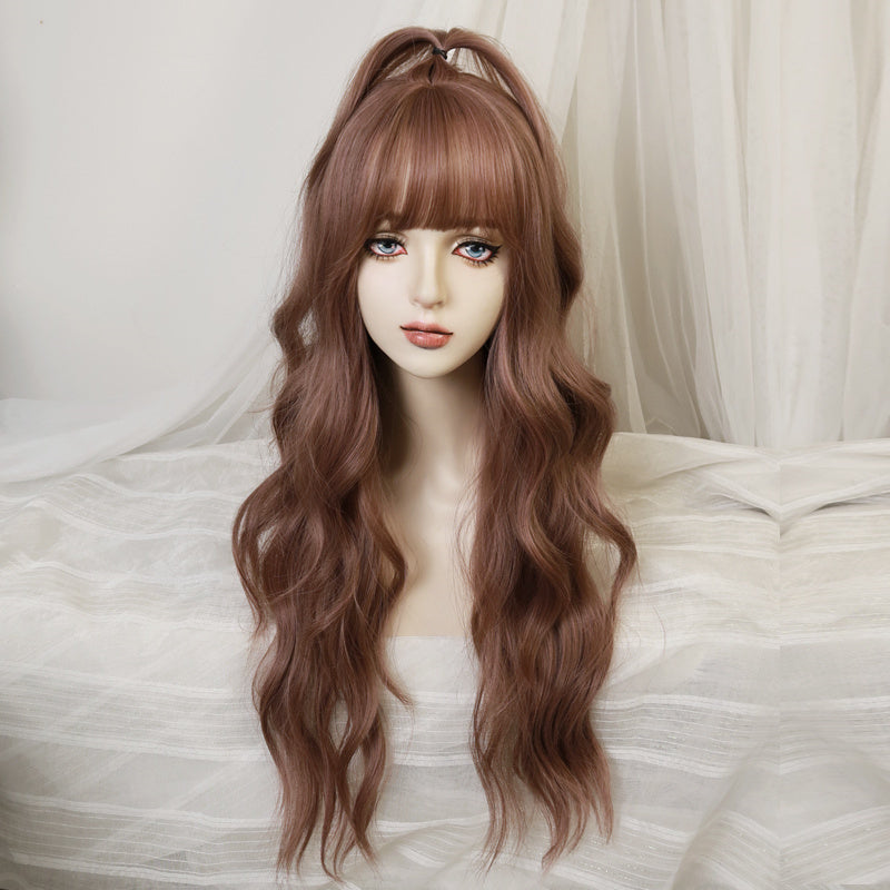 Cute Pink Purple Long Curly Wig UB6219