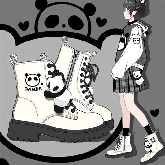CARTOON PANDA WHITE MARTIN BOOTS UB3377