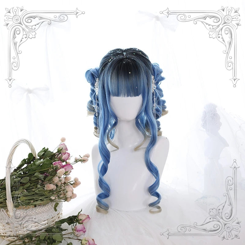 [@ashuri_senpapi] "LOLITA GRADIENT BLUE CURLY" WIG Y021633REVIEW