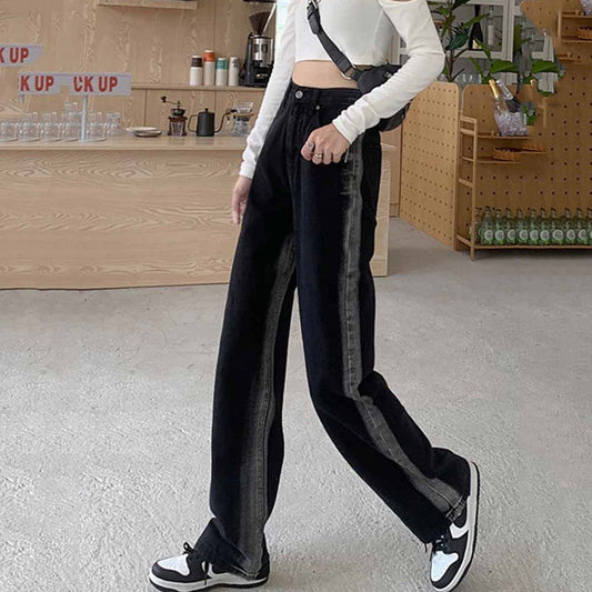 Black Straight Wide Leg Jeans ER5770