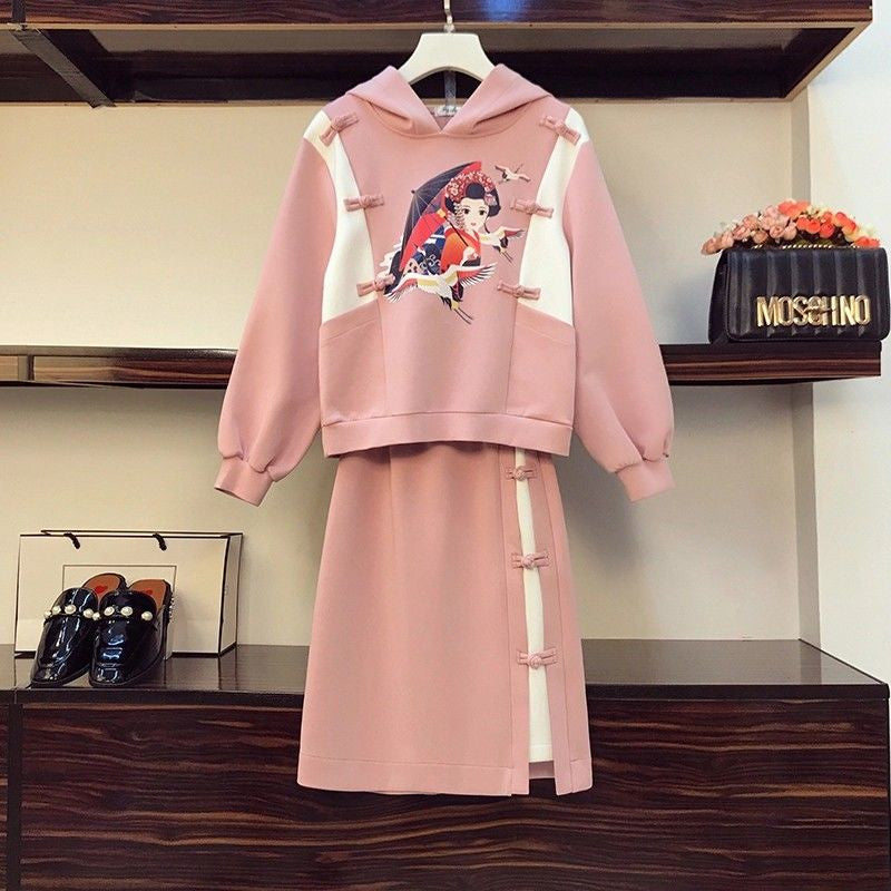 HANFU CHINESE STYLE ELEMENT SWEATER SUIT UB3295