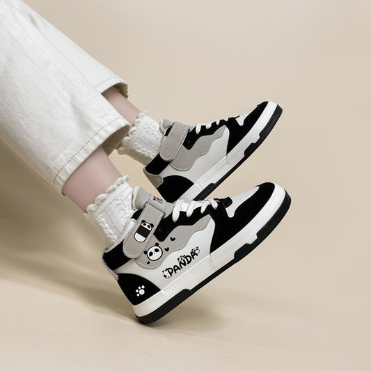Cute panda warm plus velvet shoes student sports sneakers UB3532