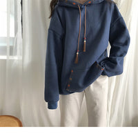 "APRICOT/BLUE LAZY THICKEN" HOODIE K112228
