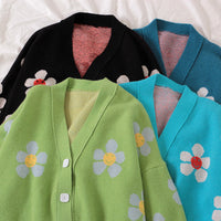 [@kidjess] "FLOWER KNITTED" SWEATER CARDIGAN Y032403