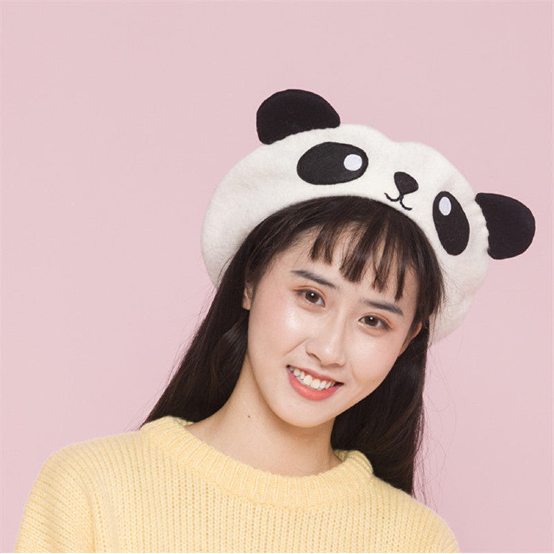 CUTE PANDA EMOJI WOOL BERET UB3419