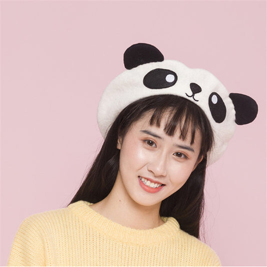 CUTE PANDA EMOJI WOOL BERET UB3419