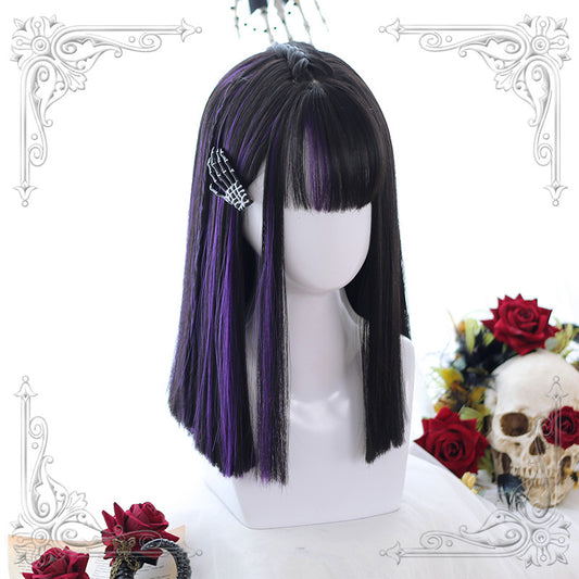 "LOLITA MIXED BLACK PURPLE STRAIGHT" WIG Y021707