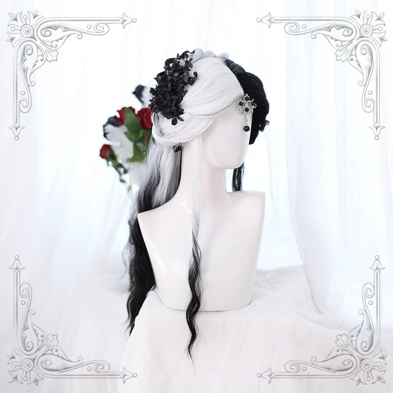 "LOLITA HALF BLACK HALF WHITE" WIG Y040909