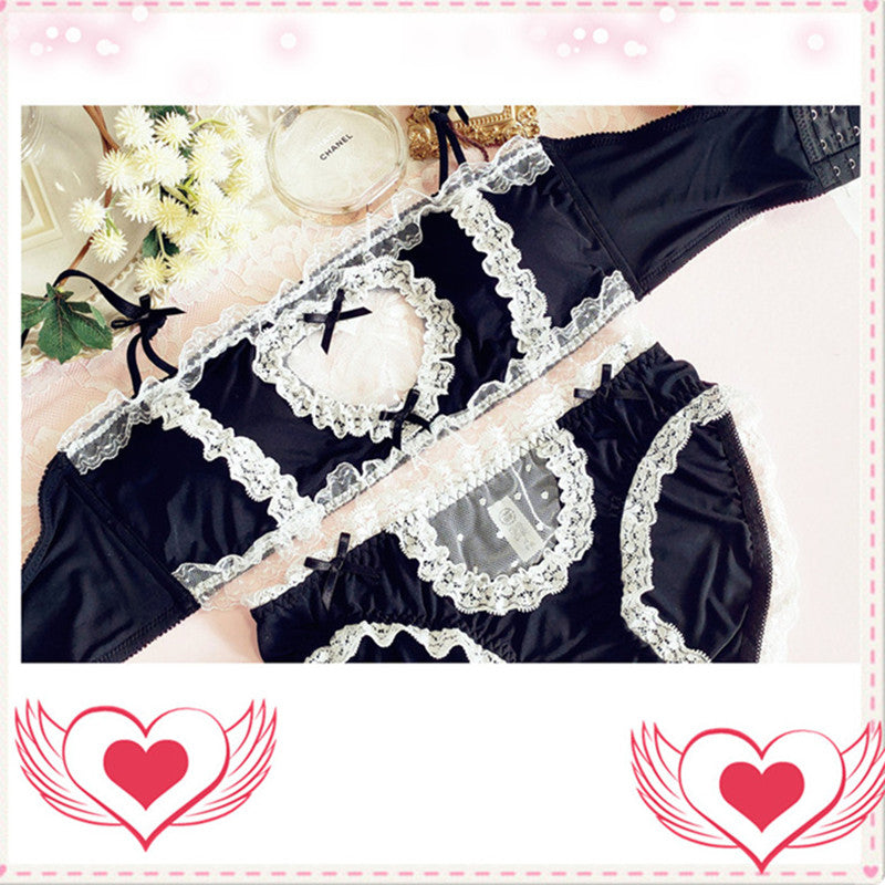 Black Maid Lace Lolita Lingerie Set UB6205