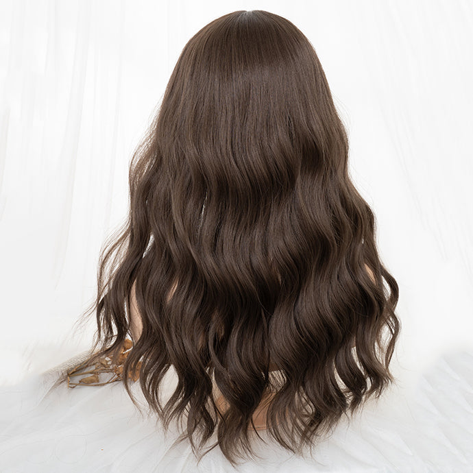 Daily Brown Long Curly Hair Wig UZ9138