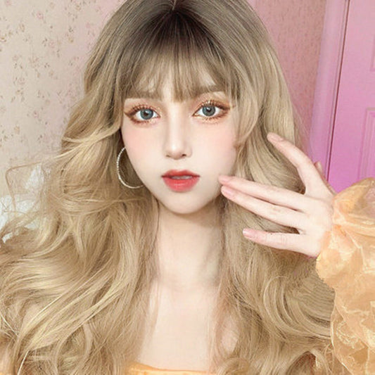 4 Colors Cute Big Wave Long Curly Wig UB6134