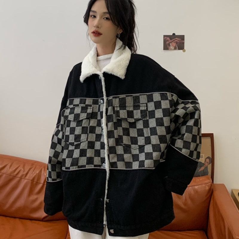 Checkerboard Cotton Coat UB3446