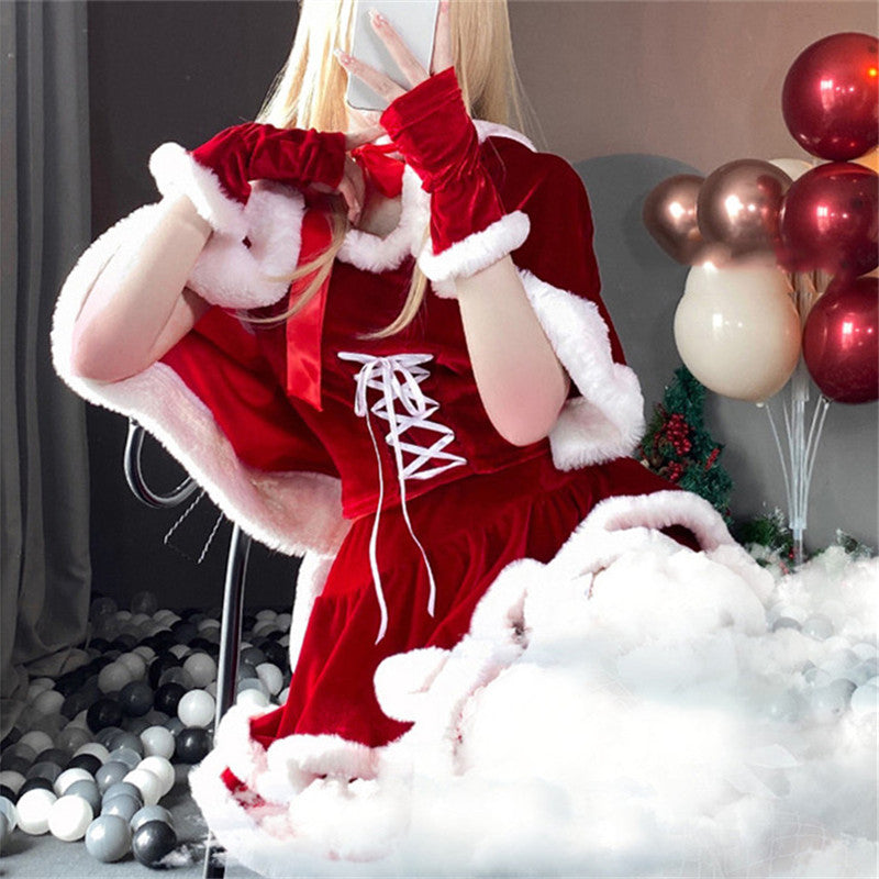 christmas CAPE HOODED CHRISTMAS OUTFIT CLOAK UB3269