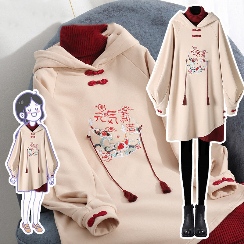 CHINESE STYLE DRESS CHEONGSAM HOODIE UB3291