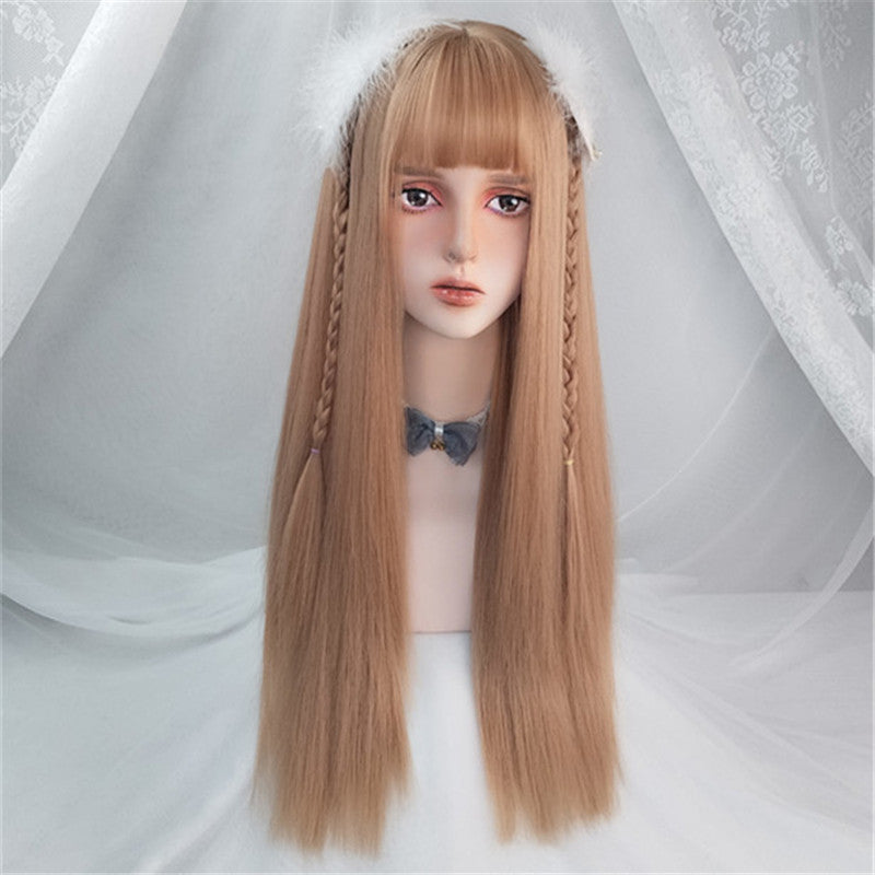 Natural Bangs Blonde Long Straight Wig ER5877
