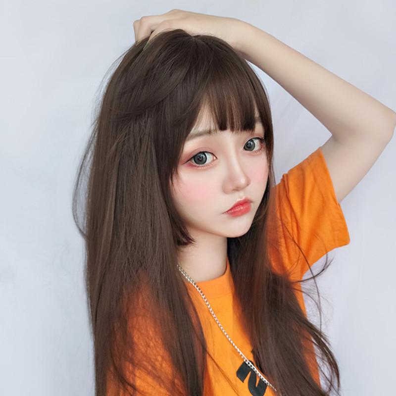 [@kivisiaa] "DARK BROWN BANGS LONG STRAIGHT" WIG D051216