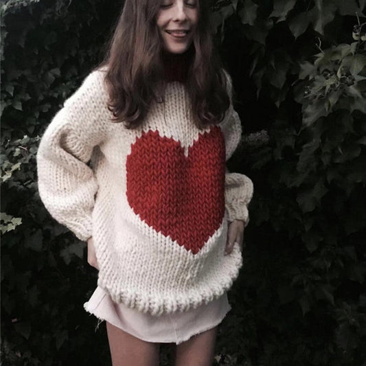 Black/White Love Sweater ER5842