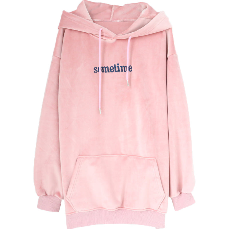 "SOMETIME" BUNNY EARS THICK HOODIE UB2649