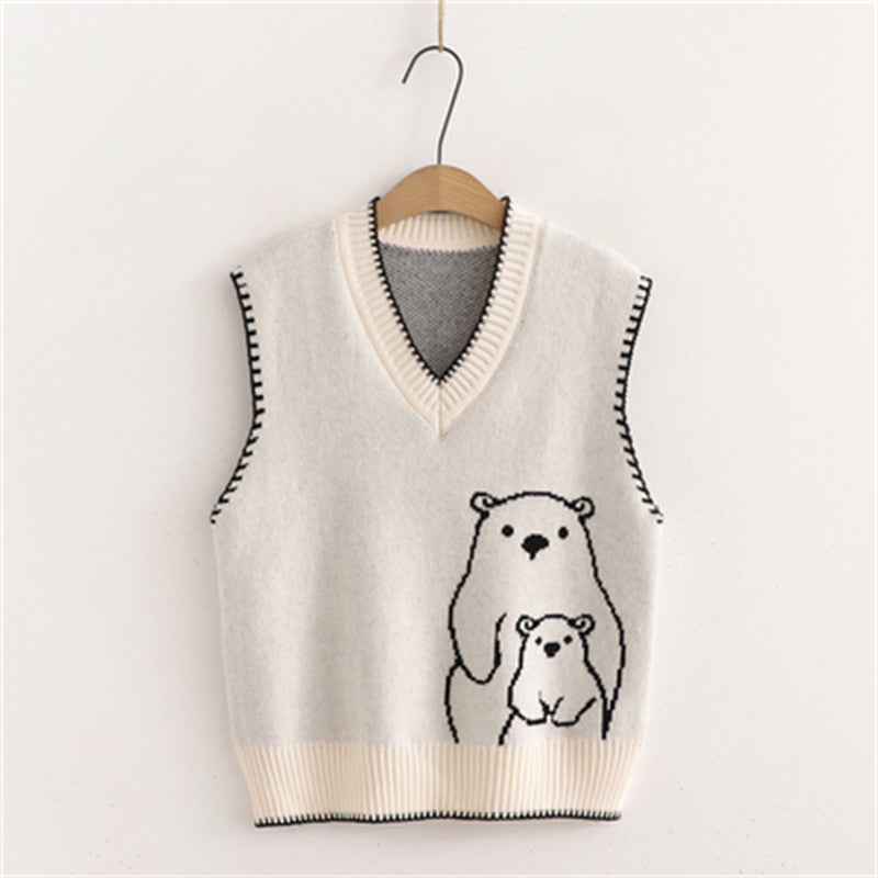 Cute Bear Jacquard Vest UB6189