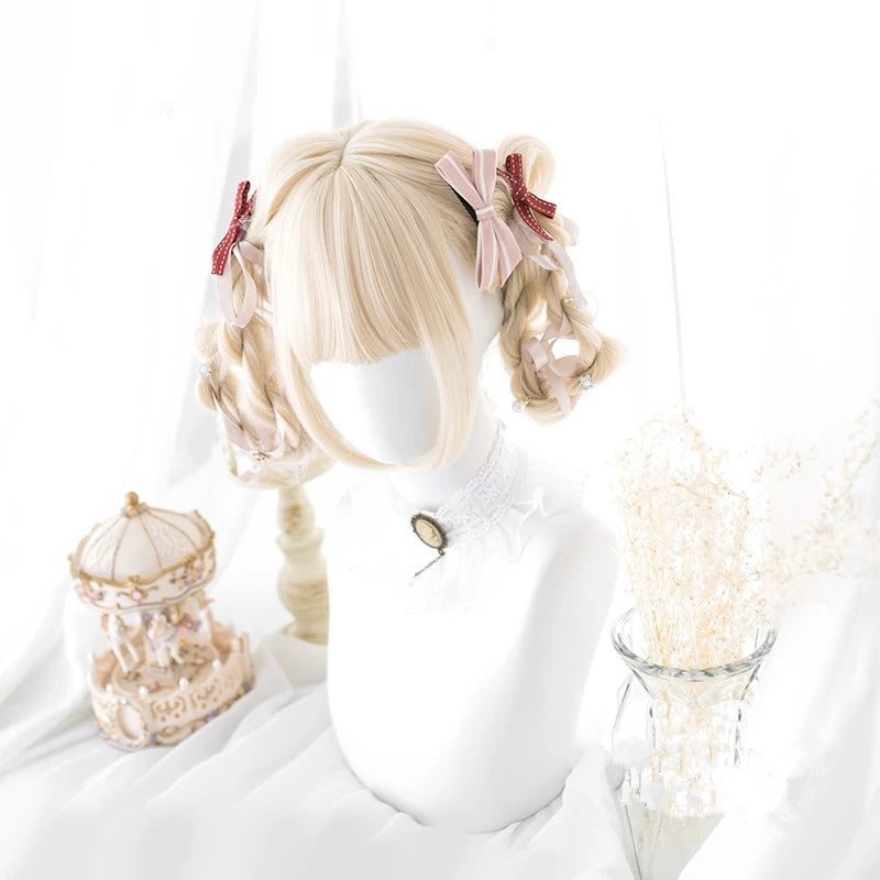 [@karyznd] Elegant Beige Blonde Long Curly Wig D041615