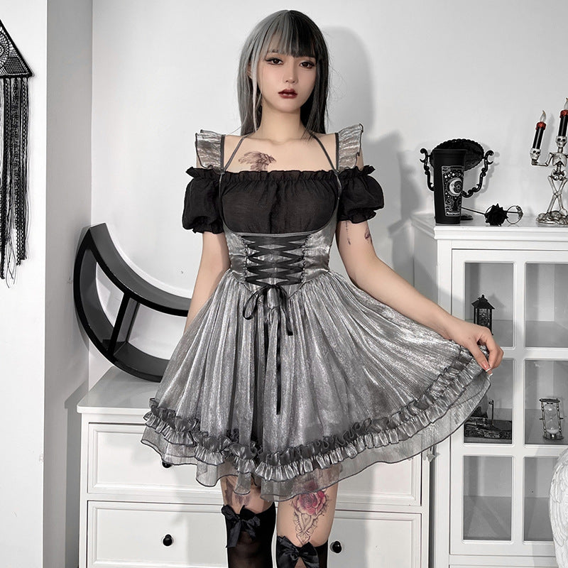 Dark Mesh Slip Dress UB6300