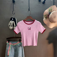 "BUTTERFLY KNITTED" SHORT SLEEVE D042901