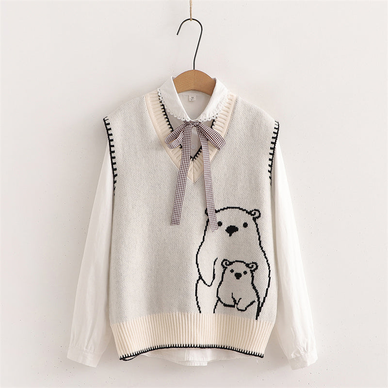 Cute Bear Jacquard Vest UB6189