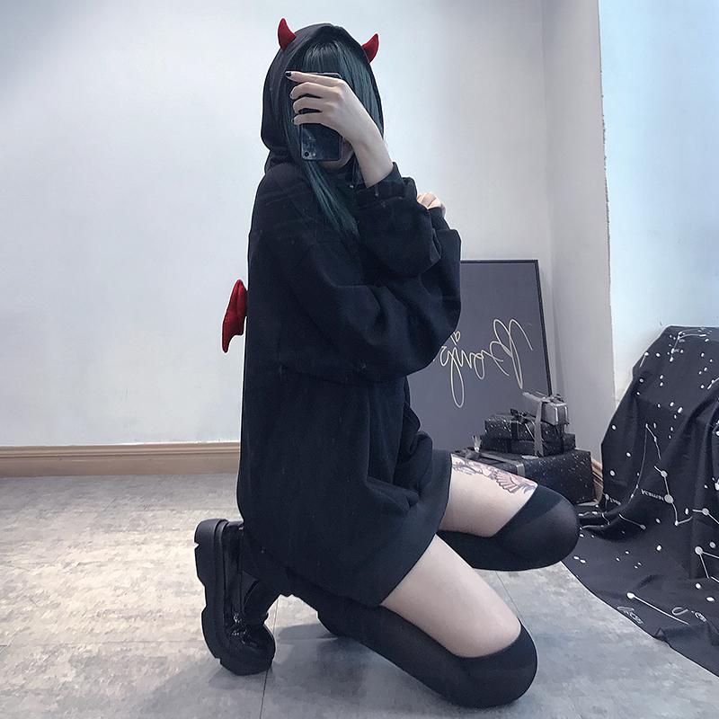 "DEVIL" BLACK HOODIE K080104