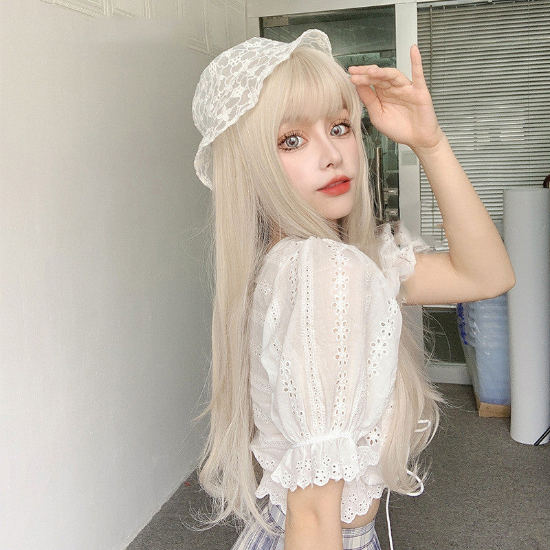 Natural Micro Curly Long Straight Wig ER5795