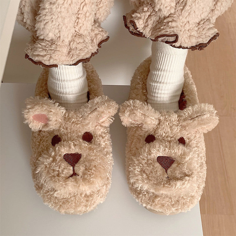 Lovely plush cotton bear shoes UB3485