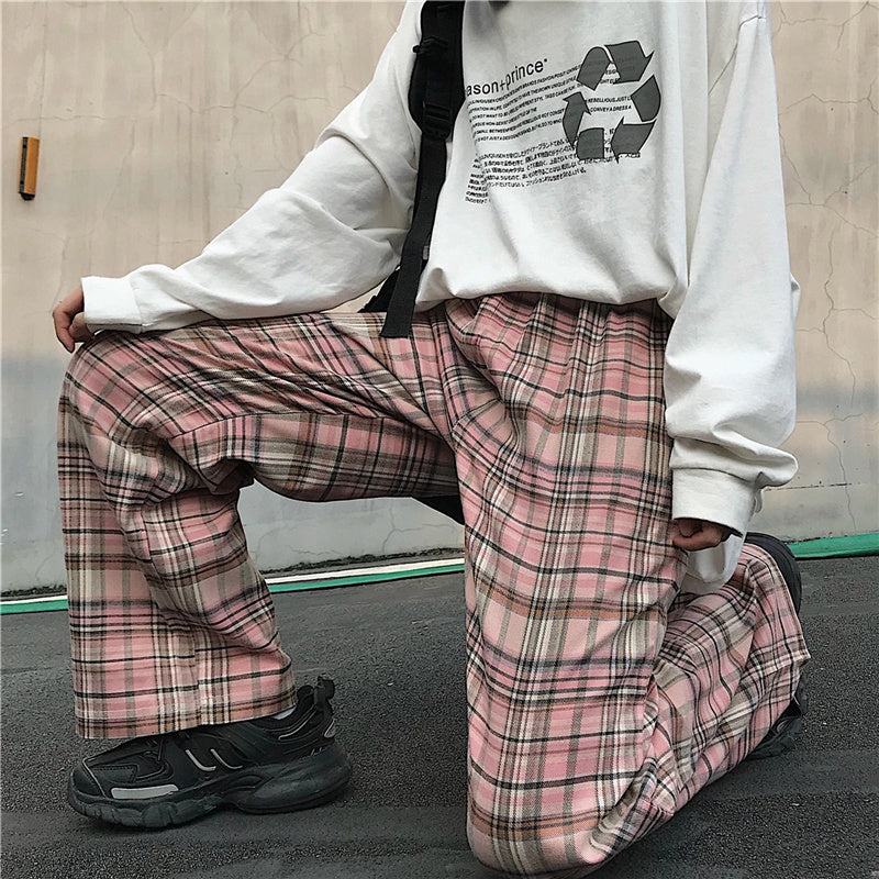 "PINK PLAID" PANTS K092802