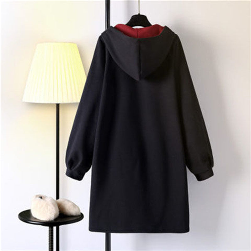 BLACK CHINESE HANFU EMBROIDERED HOODIE UB3299