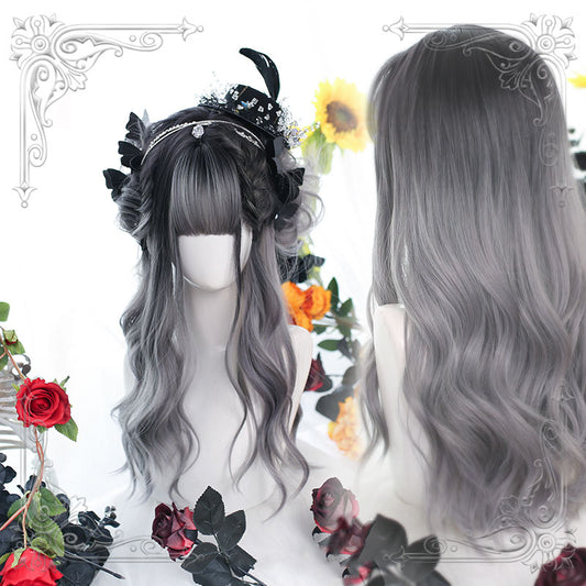 "GRADIENT GRAY LONG CURLY HAIR" WIG H081904
