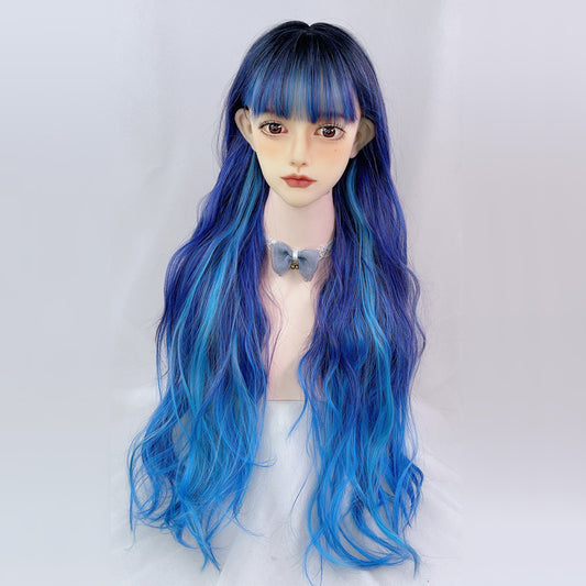 Lolita Blue And Purple Two-tone Gradient Long Curly Wig UB3503