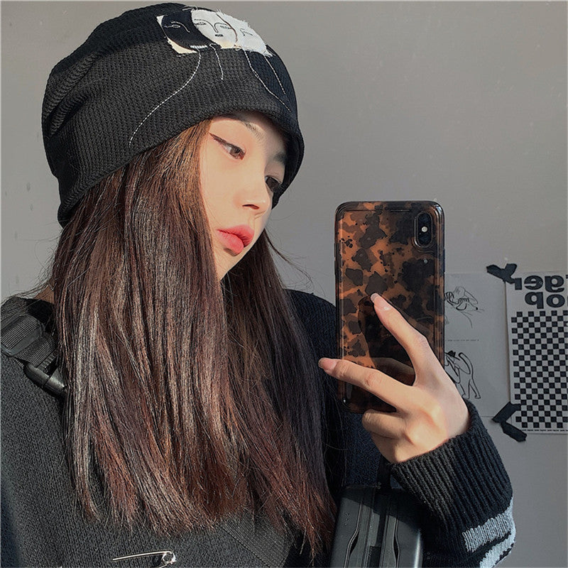 Black Knitted Wool Pile Hat ER5832