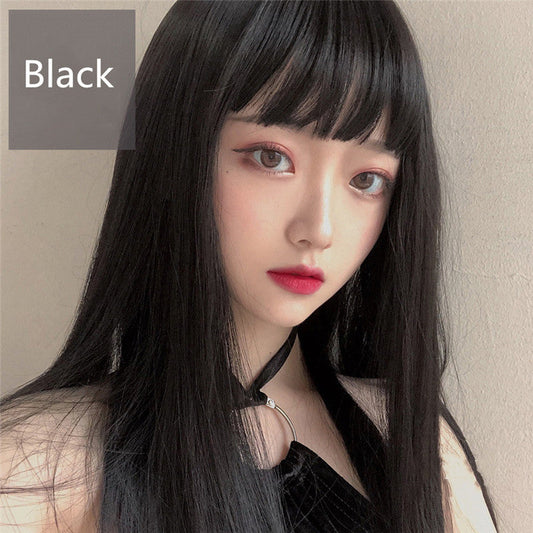 Natural Bangs Black Long Straight Wig ER5785