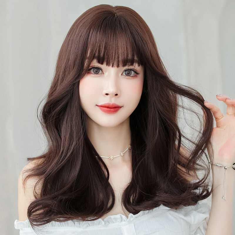 AIR BANGS CHOCOLATE WAVY CURLY LONG WIG UB3339