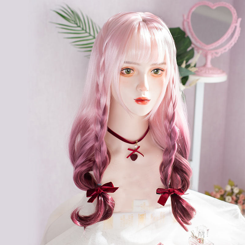 Sweet Rose Purple Long Curly Wig UB6154
