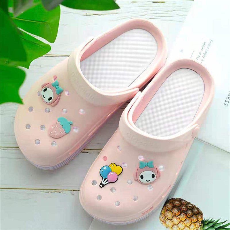 Fruit Girl Platform Hole Shoes Sandals Slippers UB3256