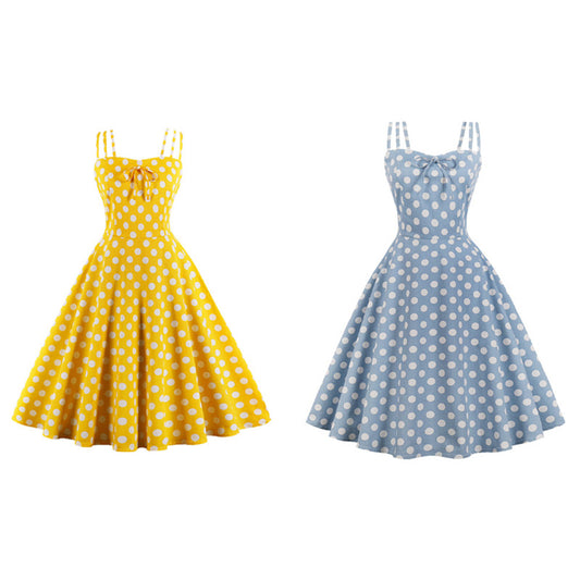 "SLING POLKA DOT PRINT" DRESS H042305