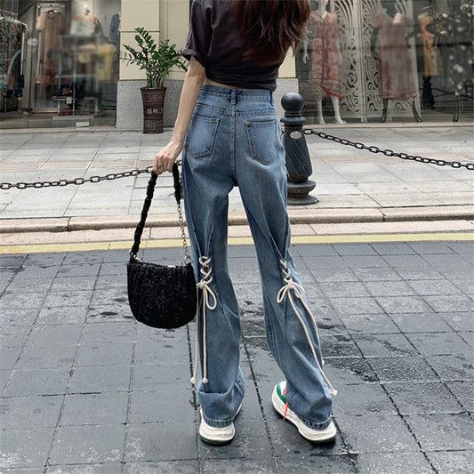 Light Blue Strappy Jeans ER5772