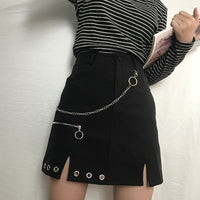 "VINTAGE PUNK" SKIRT WITH CHAIN K060701