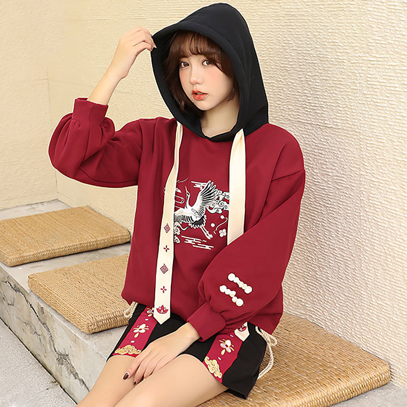 Embroidered Streamer Hoodie Skirt UB6193