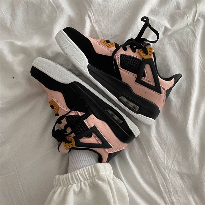 PINK AND BLACK LEATHER SNEAKERS UB3146