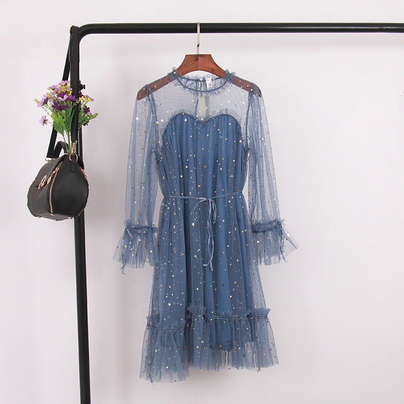 "4 COLORS FAIRY PAILLETTE LACE TULLE" DRESS K082301