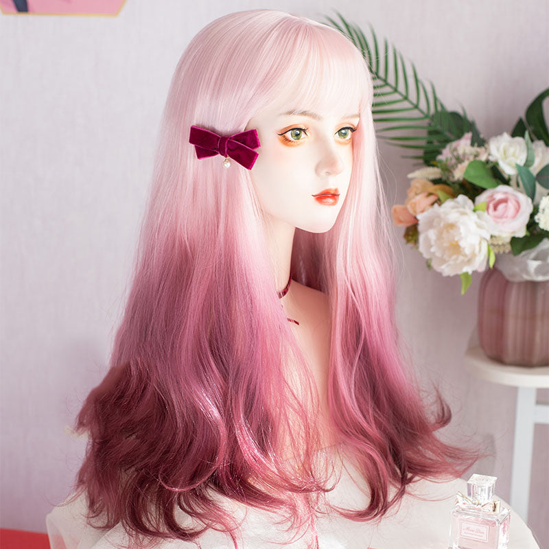 Sweet Rose Purple Long Curly Wig UB6154