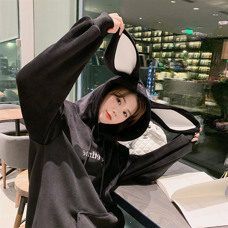 "SOMETIME" BUNNY EARS THICK HOODIE UB2649