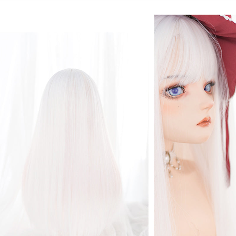 "WHITE LONG STRAIGHT" WIG H081204