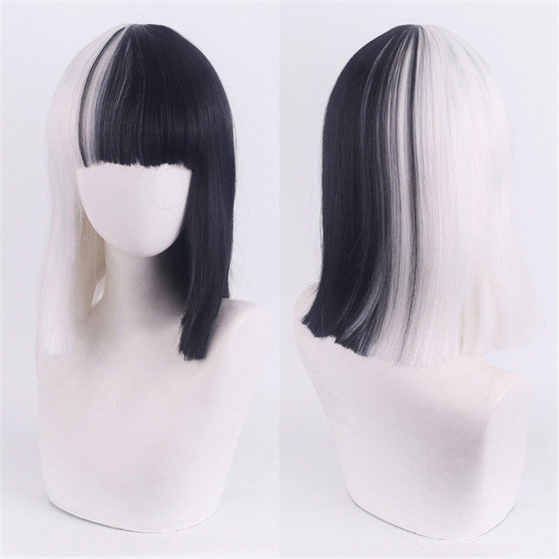 COSPLAY KUILA BLACK WHITE WITCH COLOR MATCHING WIG UB2643