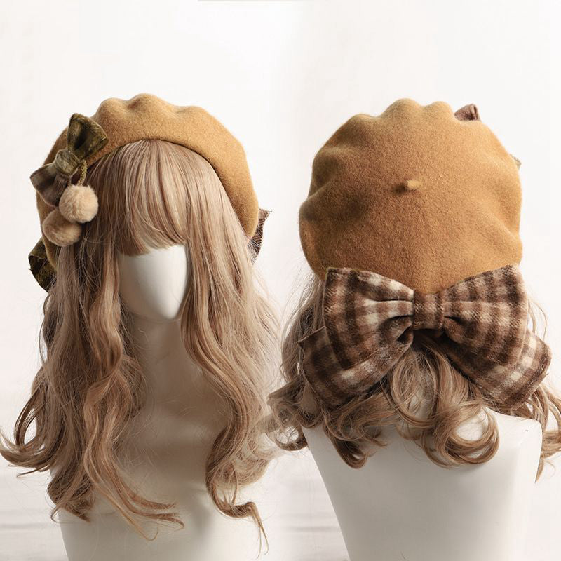 VINTAGE BIG BOW BERET UB3414